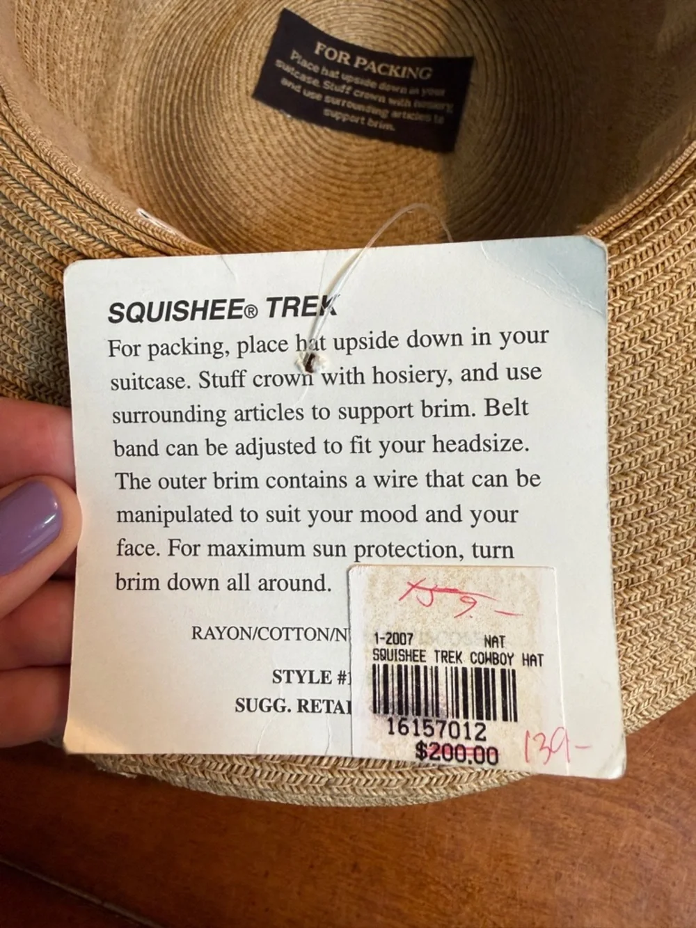 Eric Javits Squishee Trek Cowboy Hat in natural - Picture 12 of 12
